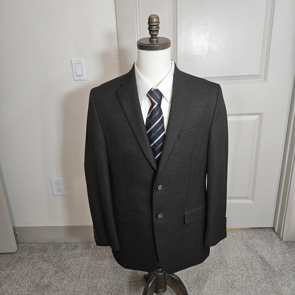 Lauren Ralph Lauren Mens Brown Textured Two Button Blazer Sport‎ Coat 40R